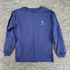 J. Bailey Long Sleeve Shirt Boys 7 Navy Excellent Plaid Deer Graphic Tee